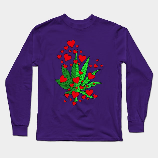 Love for cannabis Long Sleeve T-Shirt by Meltedmindcreations